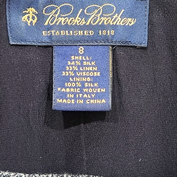 Brooks Brothers‎ Italian Midi Dress Silk Linen Blend Sleeveless Size 8 Gray - Picture 6 of 8